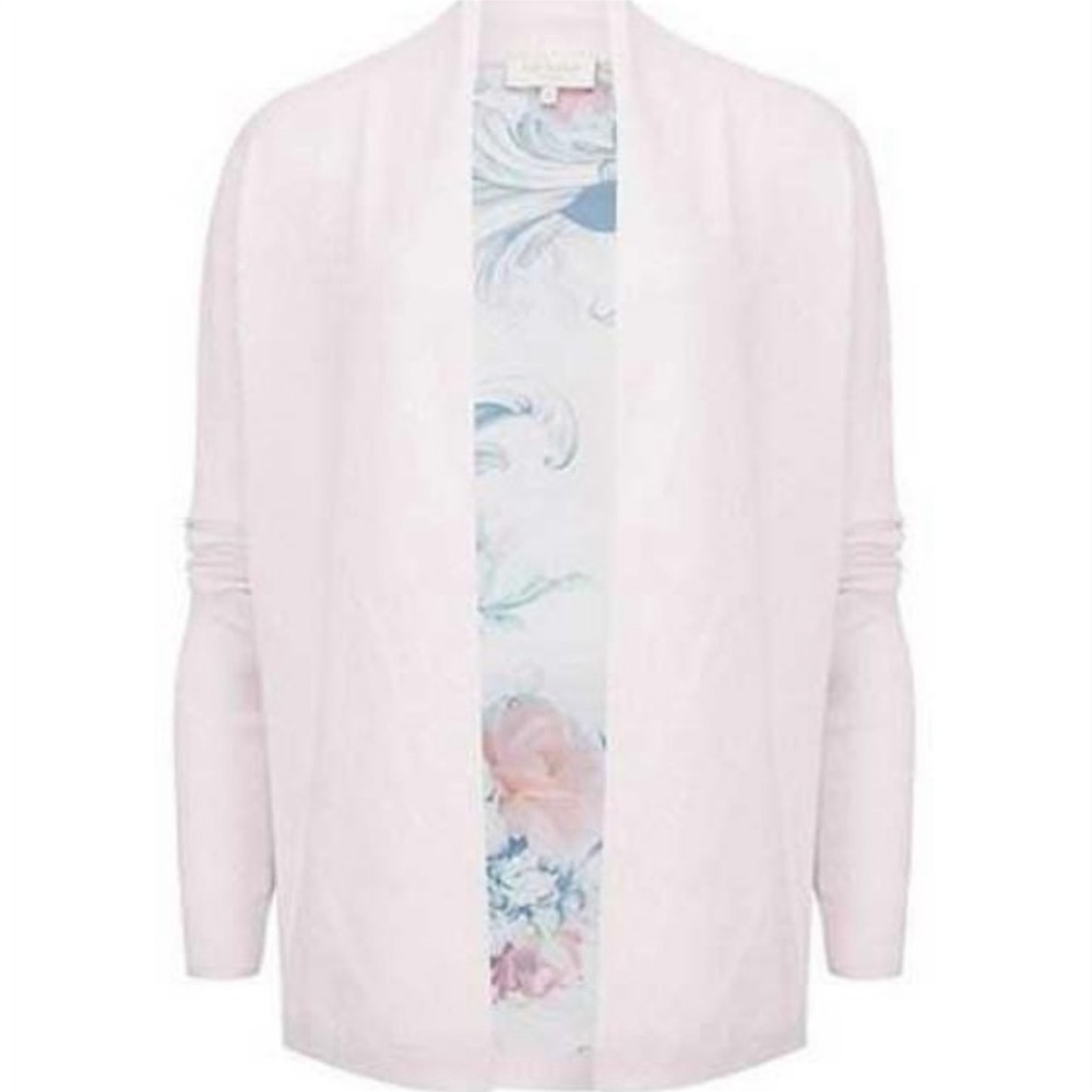Ted Baker Kacei floral-panel wrap cardigan 0/Small - Picture 7 of 10